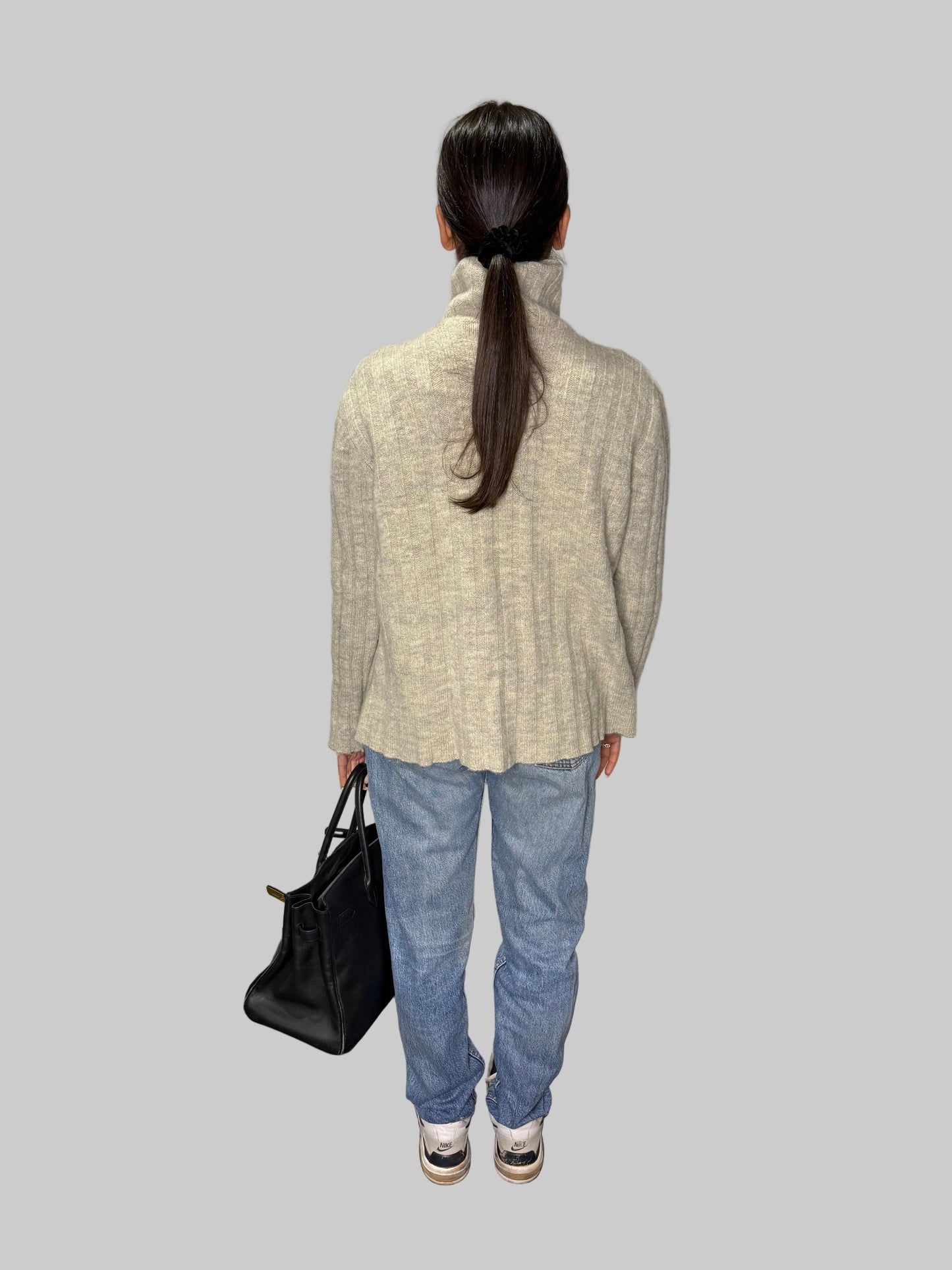 Miu Miu F/W 1997 Grey Wool Ribbed Turtleneck, CBK