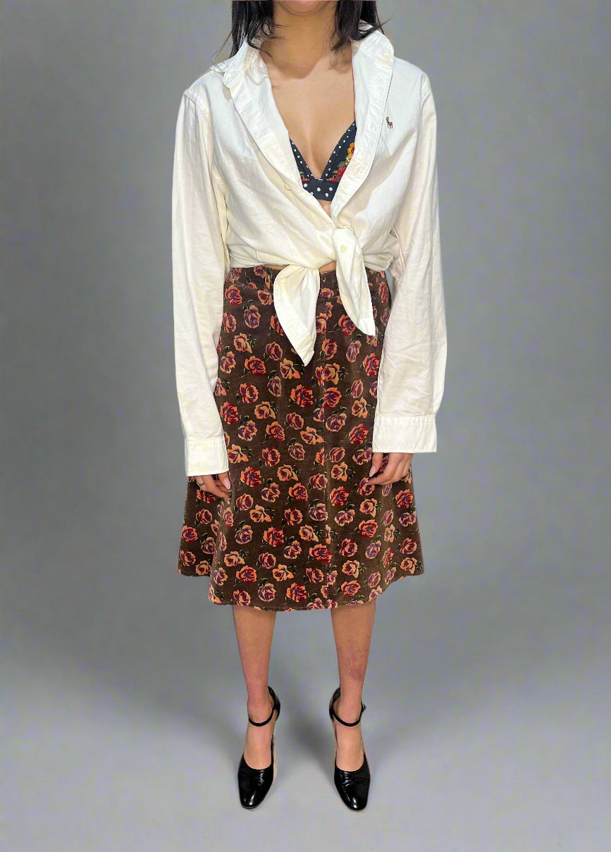1970s Floral Skirt