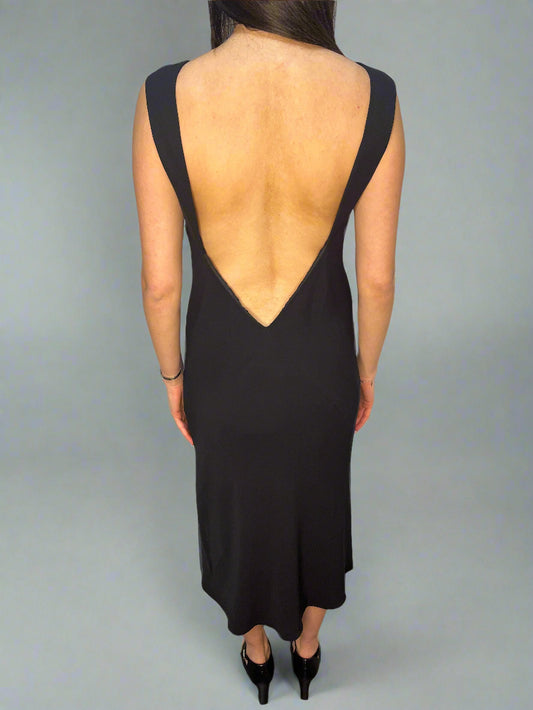 Calvin Klein Collection Silk Black Backless Dress