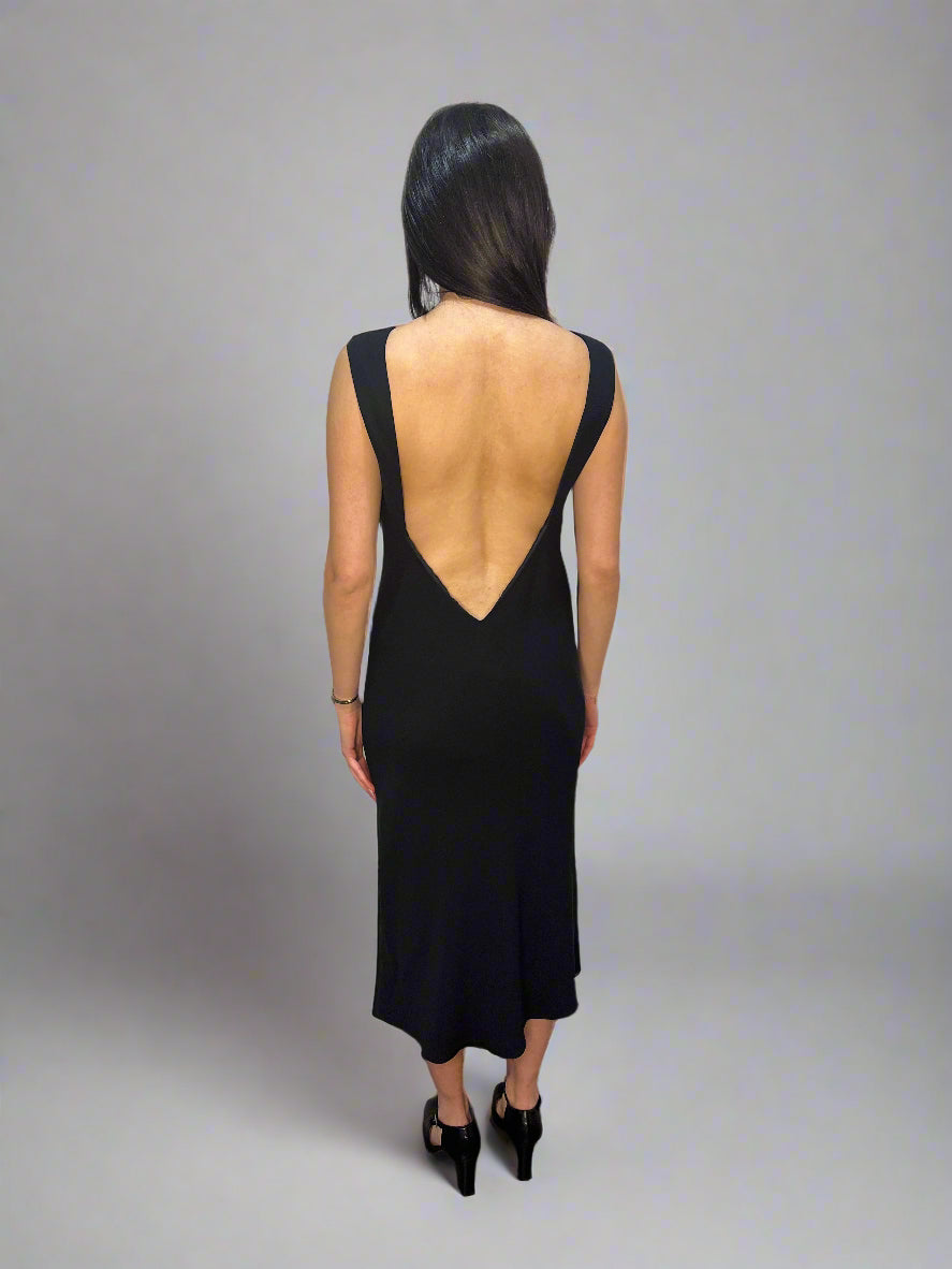 Calvin Klein Collection Silk Black Backless Dress