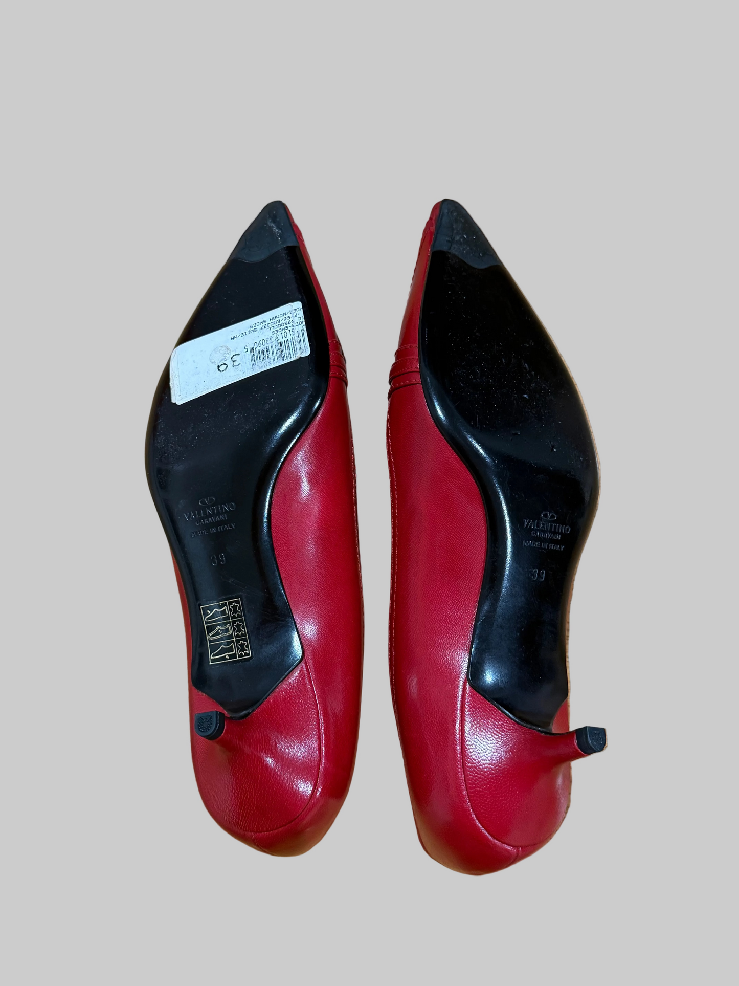 Valentino Garavani red pointed pumps, c. late 1990s, 39 (deadstock)