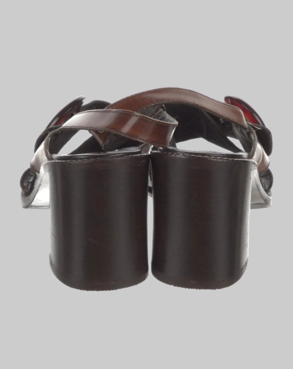 Prada SS 1996 Brown Sandals with Buckle, 39.5