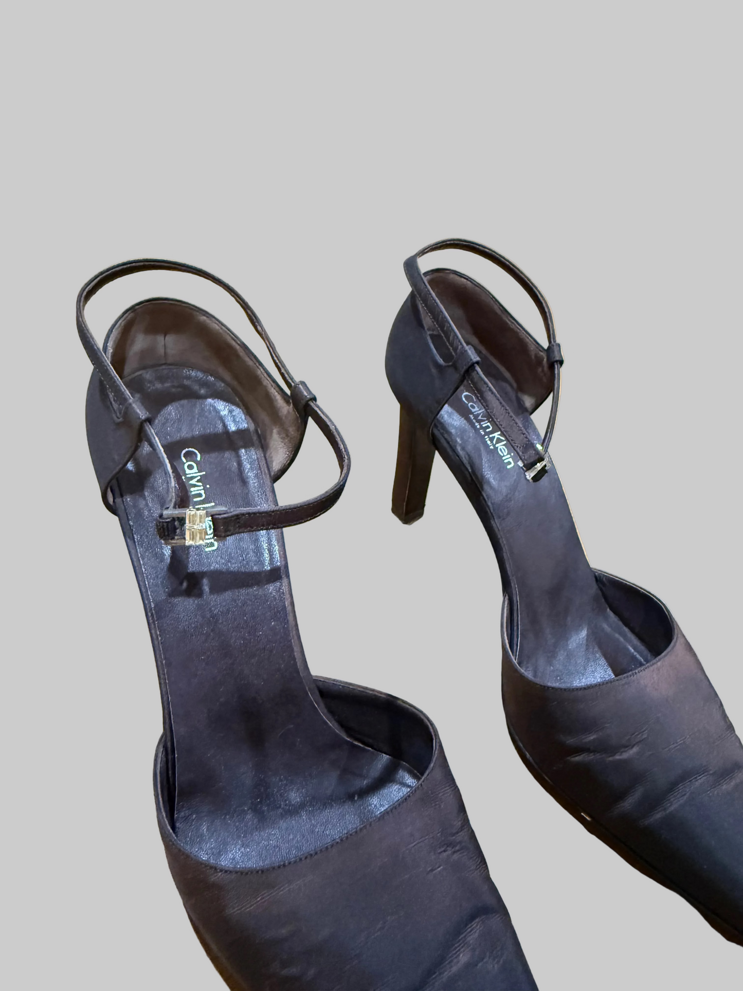 Calvin Klein Collection Brown Fabric Mary Janes, 8.5