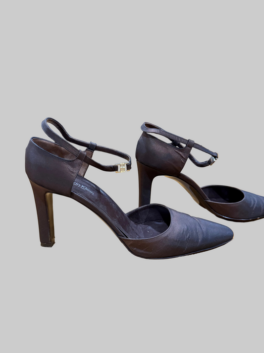 Calvin Klein Collection Brown Fabric Mary Janes, 8.5