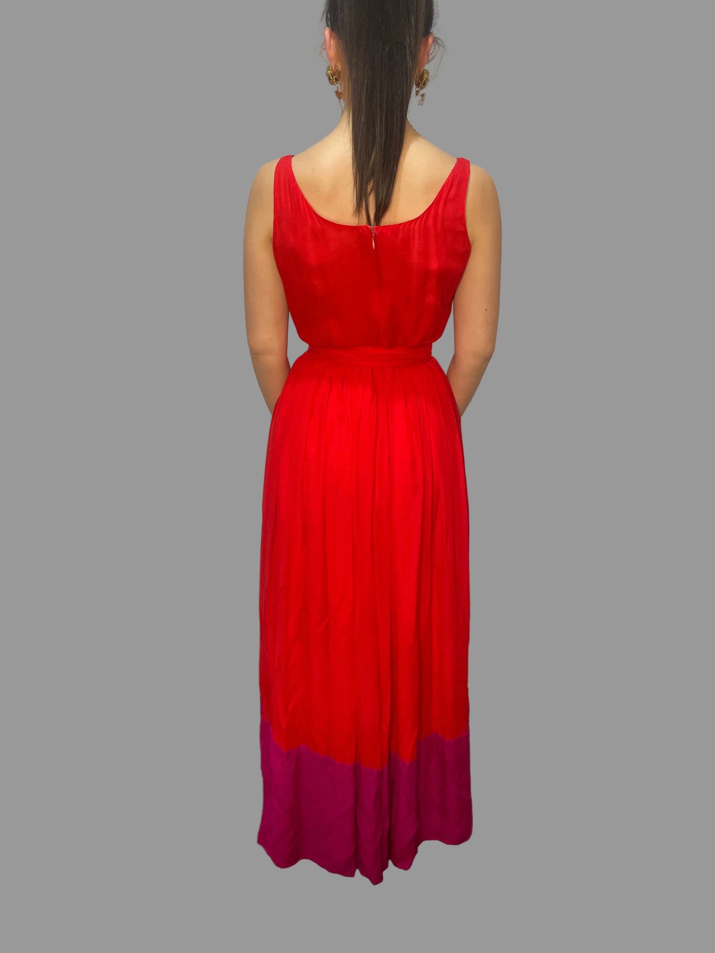 Bill Blass Red and Purple Gown, c. 1970s