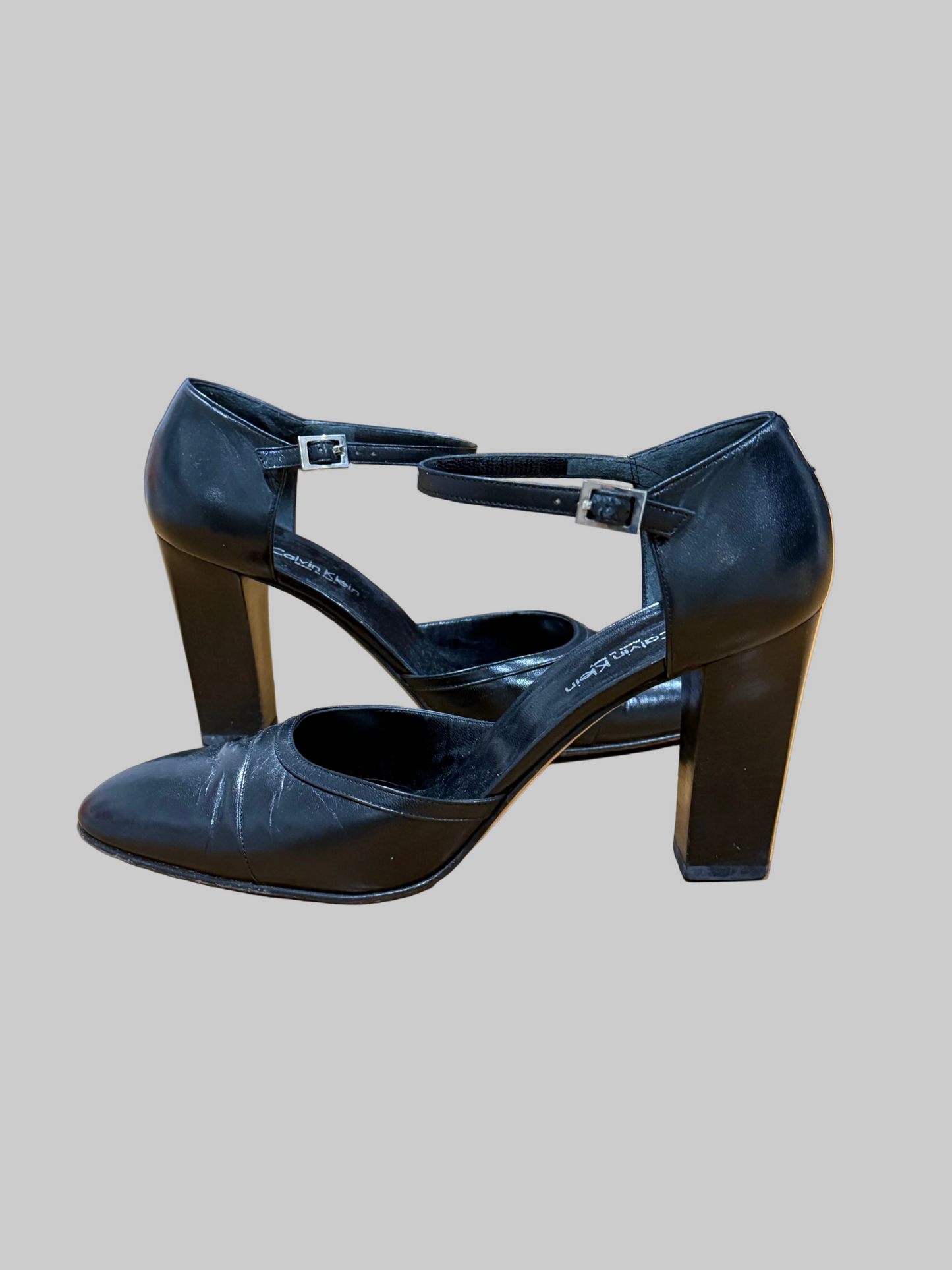 Calvin Klein Collection Fall 1996 Mary Jane Black Heels, 8