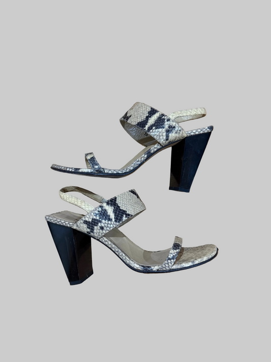 CK by Calvin Klein Snakeskin Sandals, made in Spain, 38.5