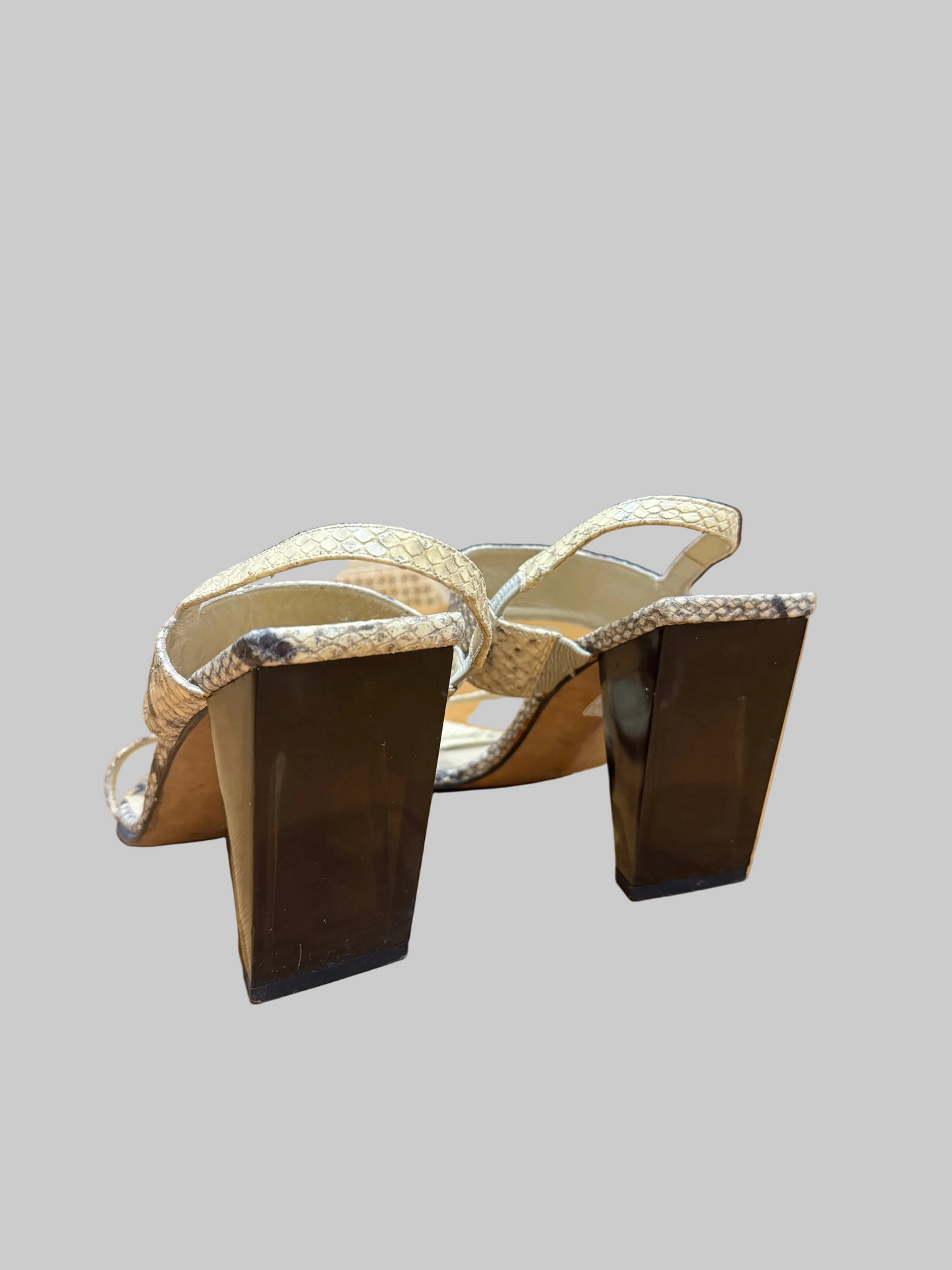 CK by Calvin Klein Snakeskin Sandals, made in Spain, 38.5