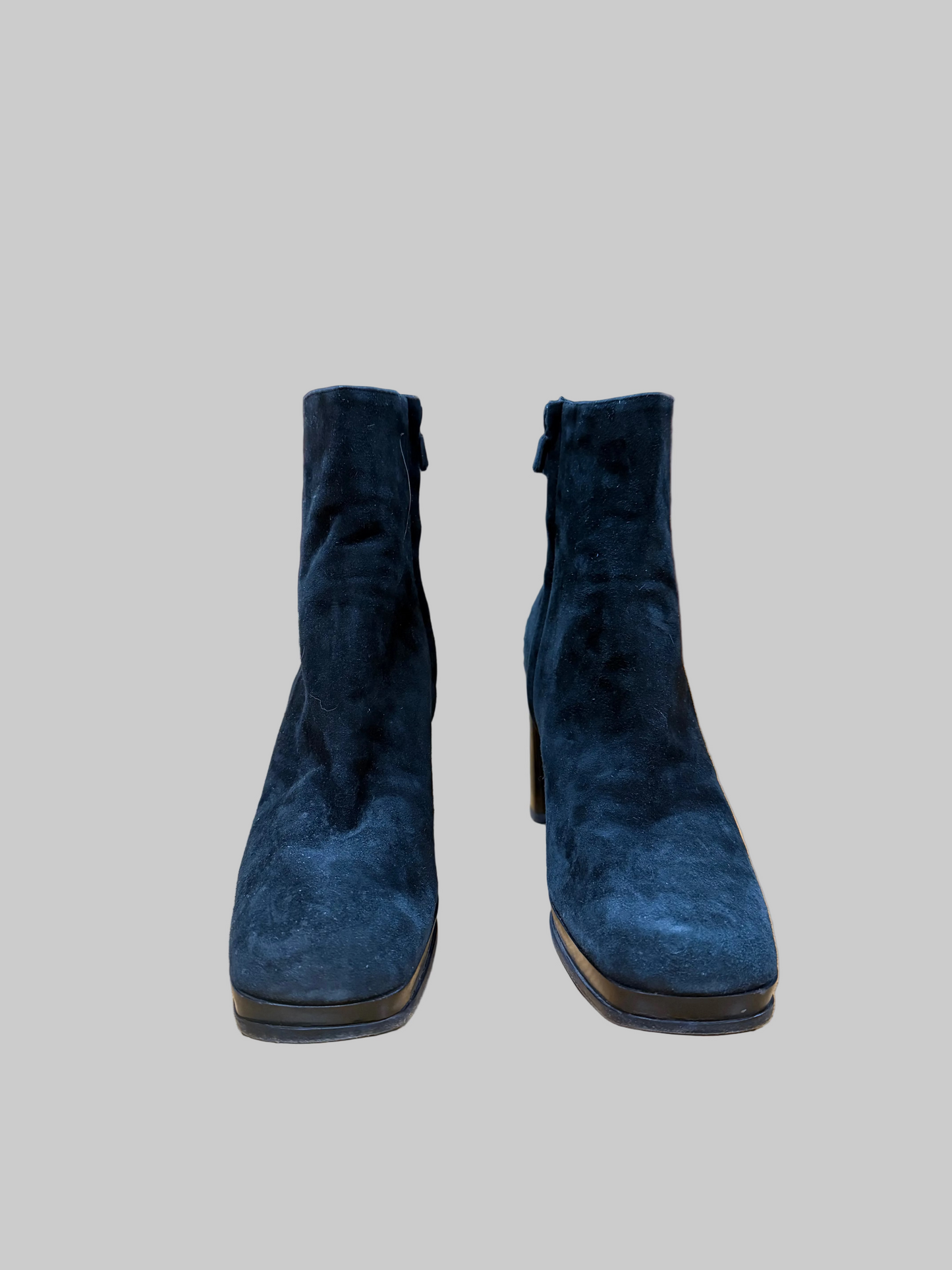 Calvin Klein Collection Suede Black Heeled Boots, 38.5