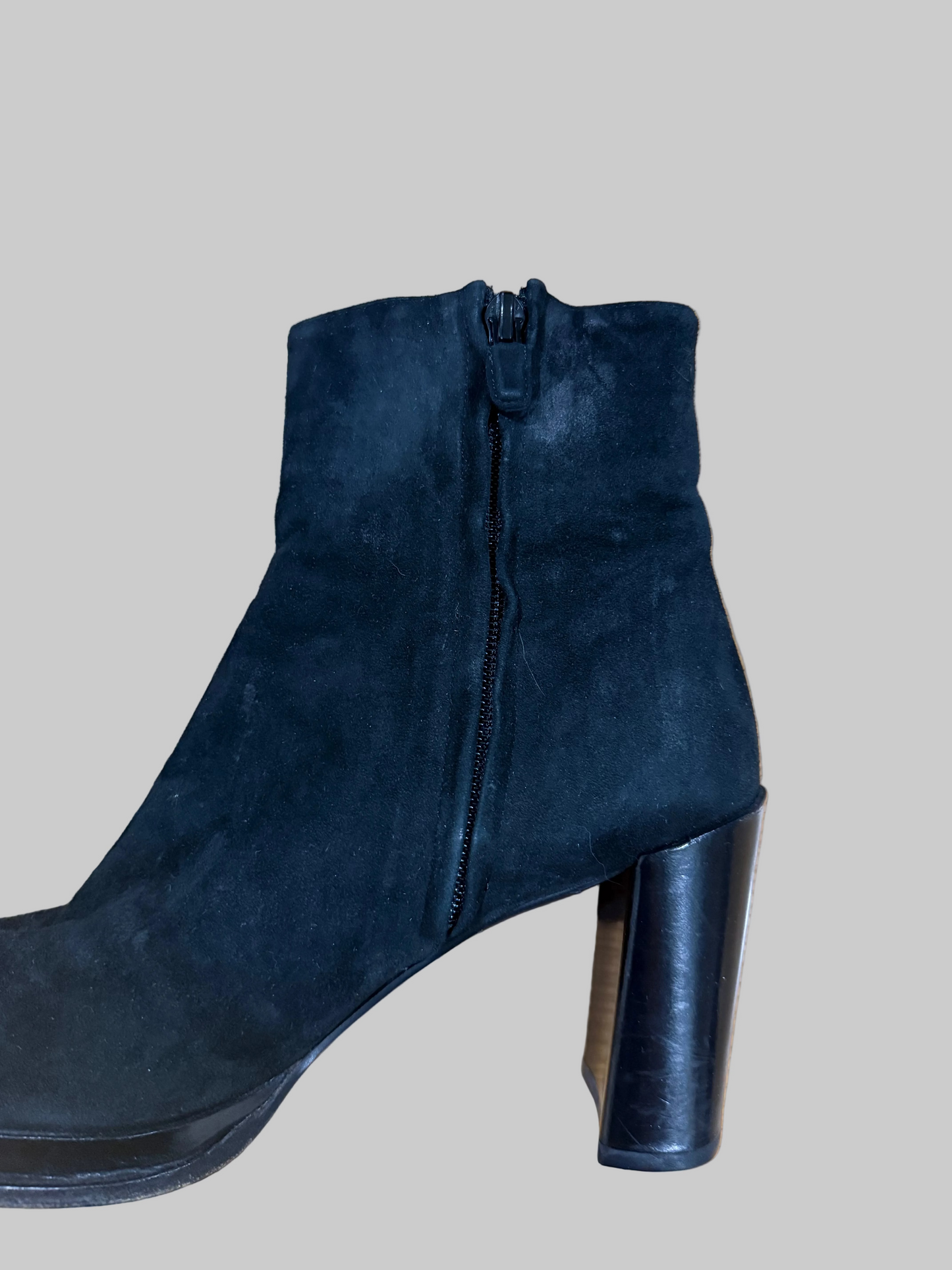 Calvin Klein Collection Suede Black Heeled Boots, 38.5