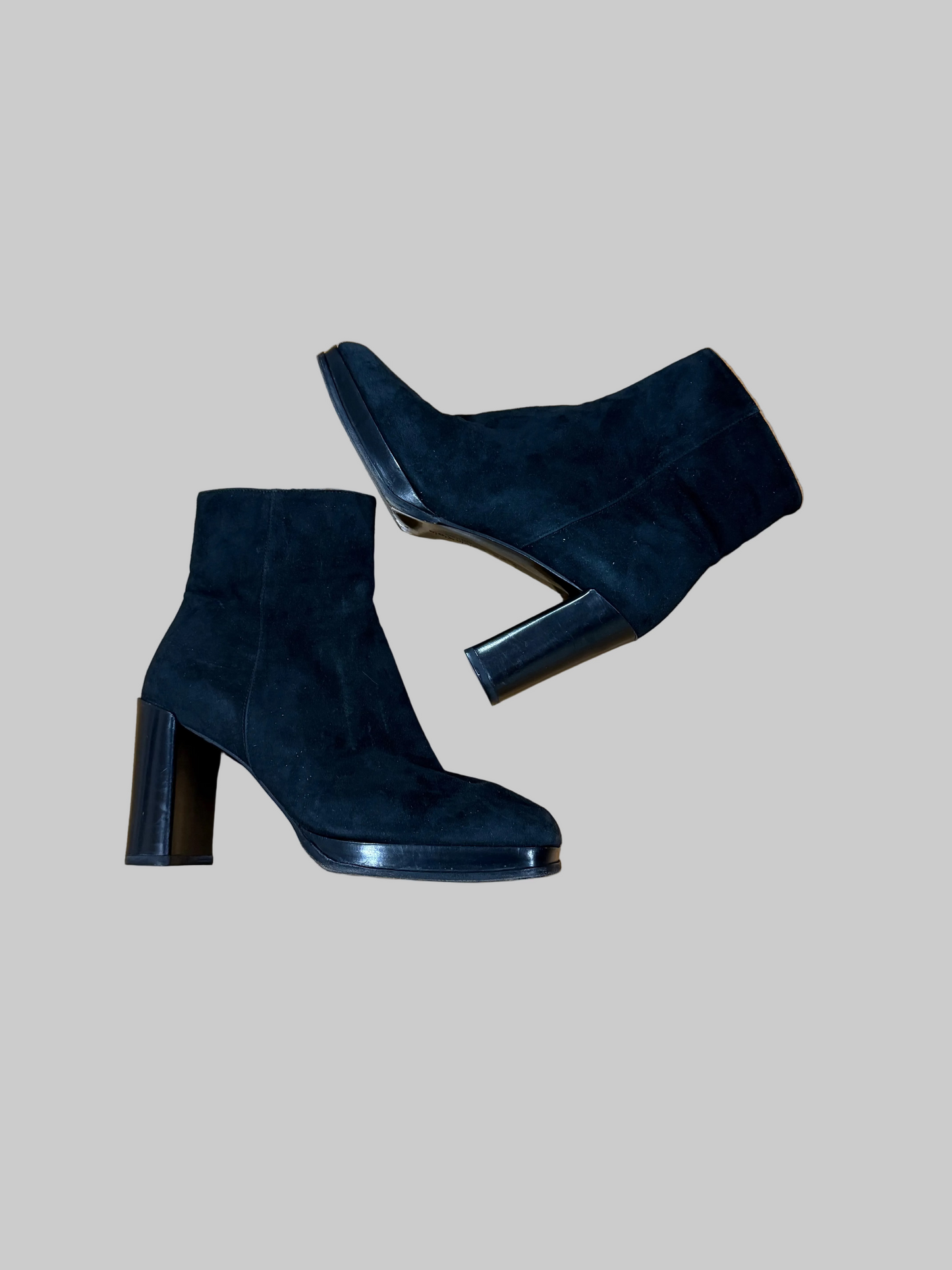 Calvin Klein Collection Suede Black Heeled Boots, 38.5