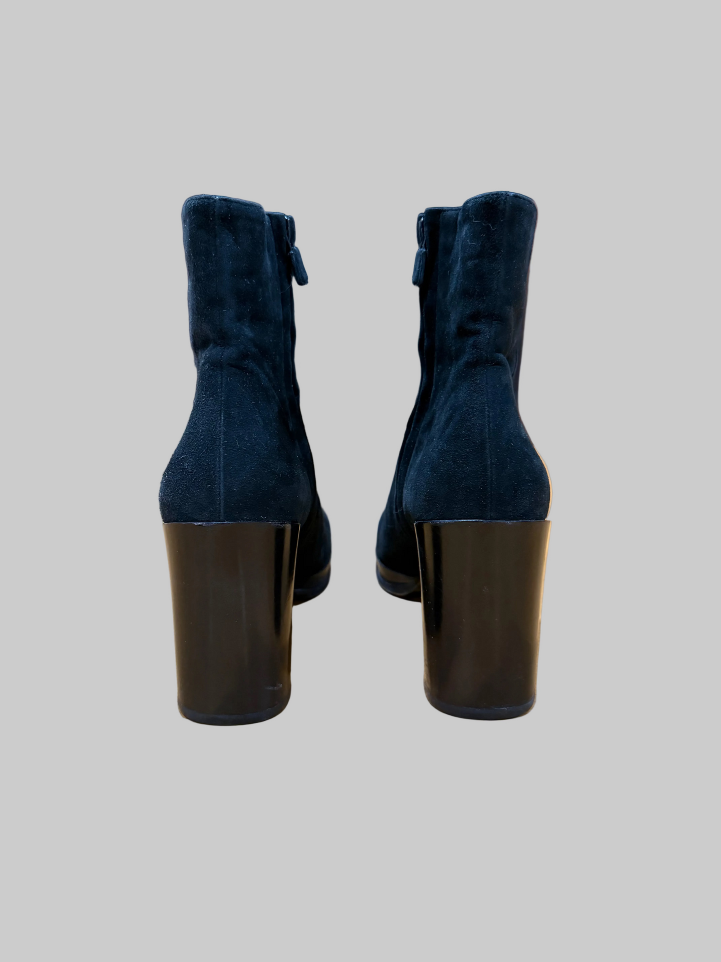 Calvin Klein Collection Suede Black Heeled Boots, 38.5