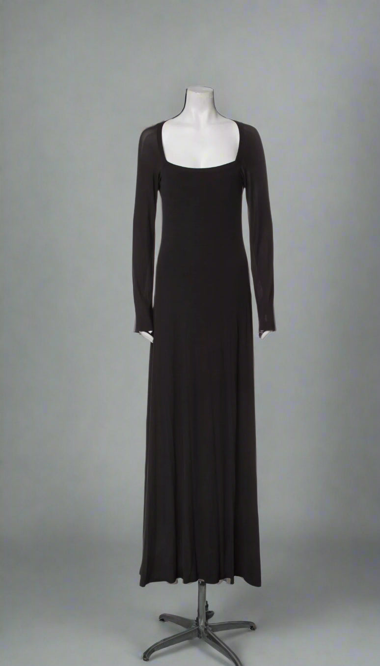 Calvin Klein Collection Dark Grey Scoop Neck dress, 1994
