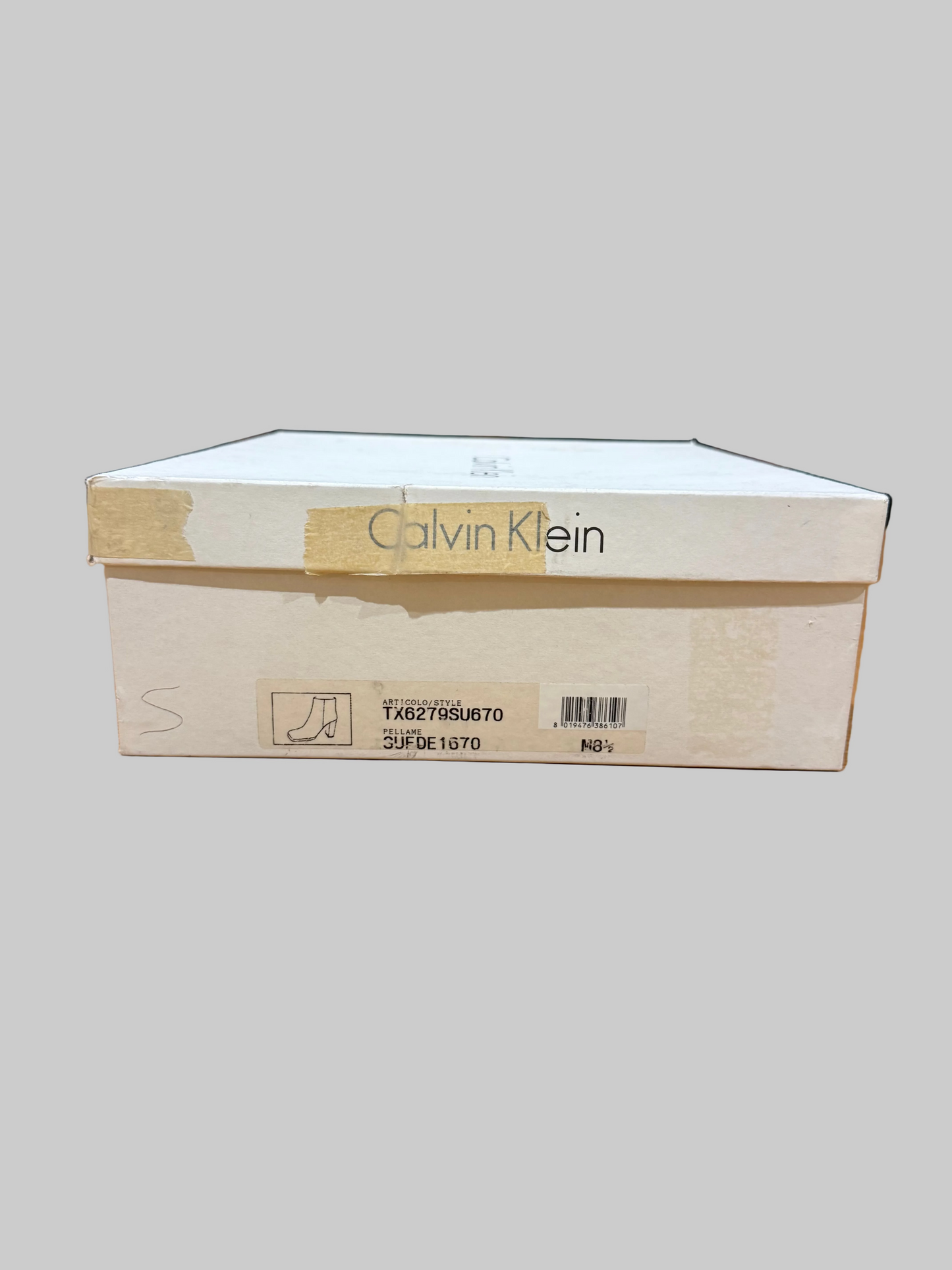 Calvin Klein Collection Suede Black Heeled Boots, 38.5