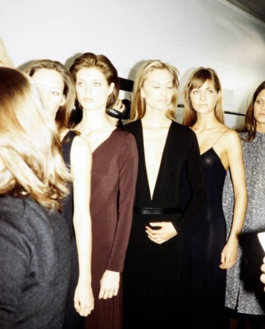 Calvin Klein Collection FW 2000 Chocolate Brown Runway Asymmetrical Dress