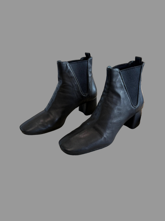 Prada Black Leather Heeled Boots, 40.5