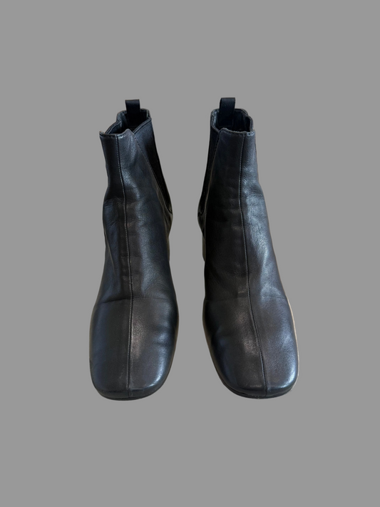 Prada Black Leather Heeled Boots, 40.5