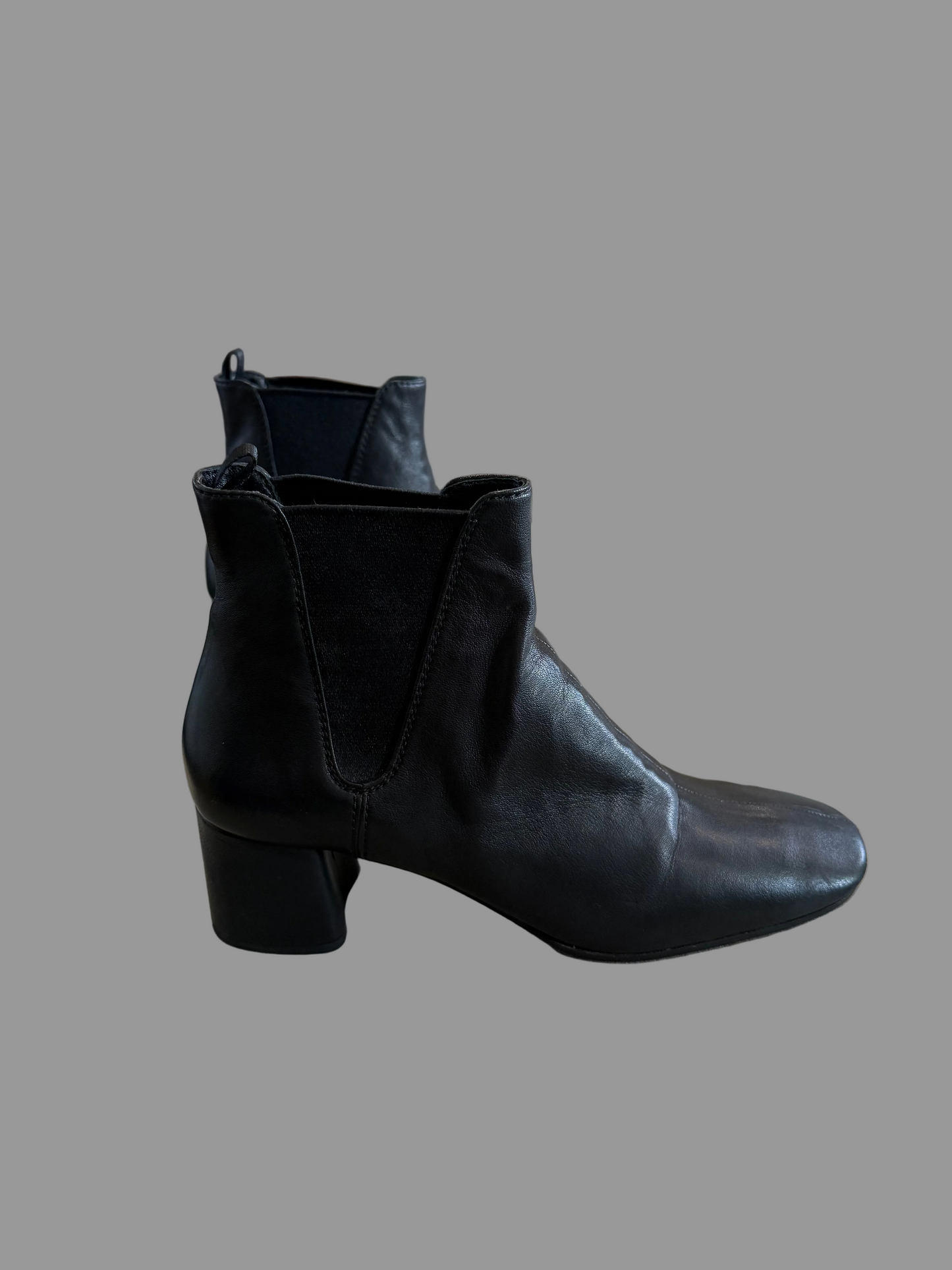 Prada Black Leather Heeled Boots, 40.5