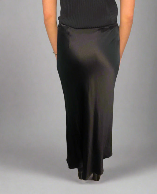 Calvin Klein Collection 100% Silk Black Slip Skirt