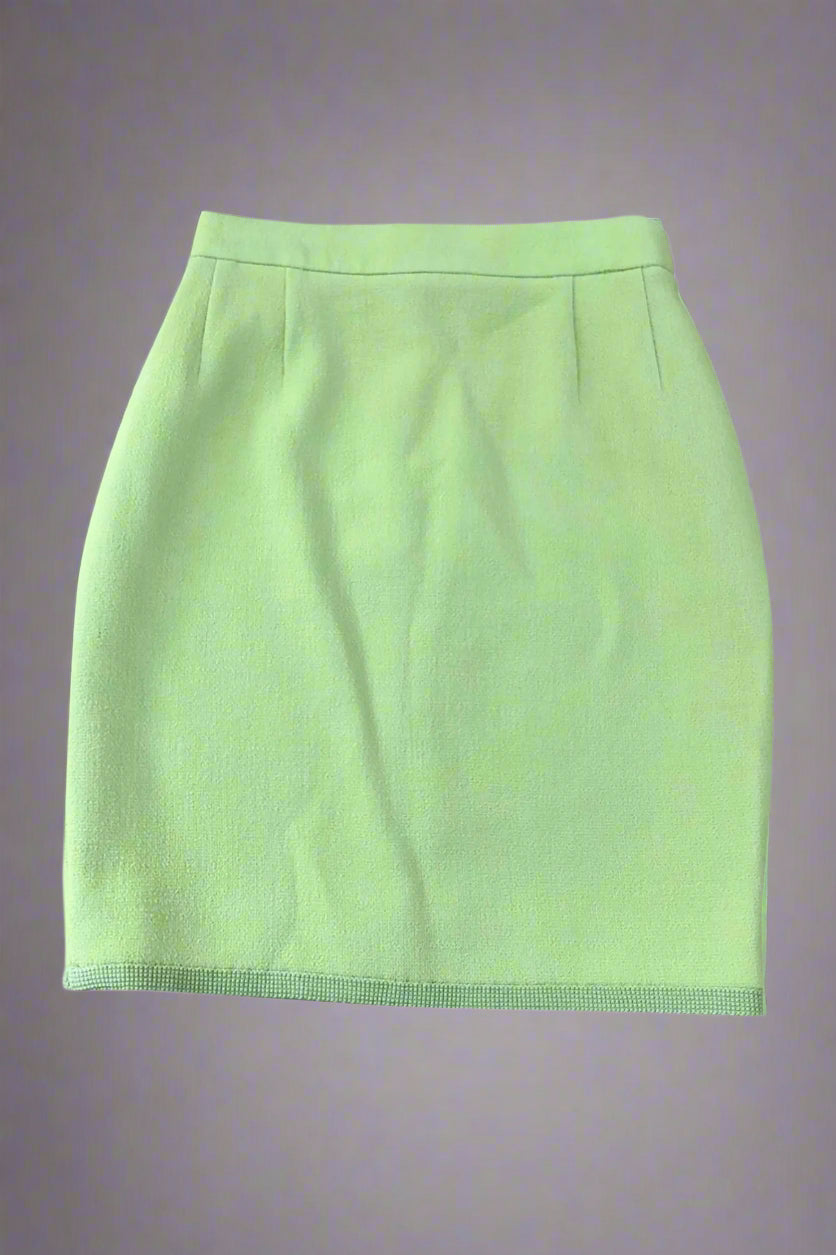 Chanel Tweed Mint Skirt, 1990s