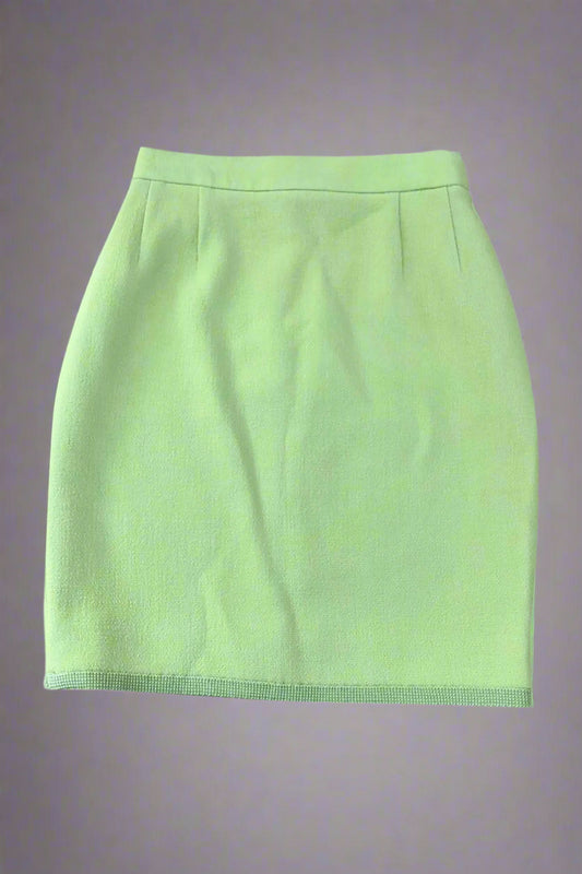 Chanel Tweed Mint Skirt, 1990s