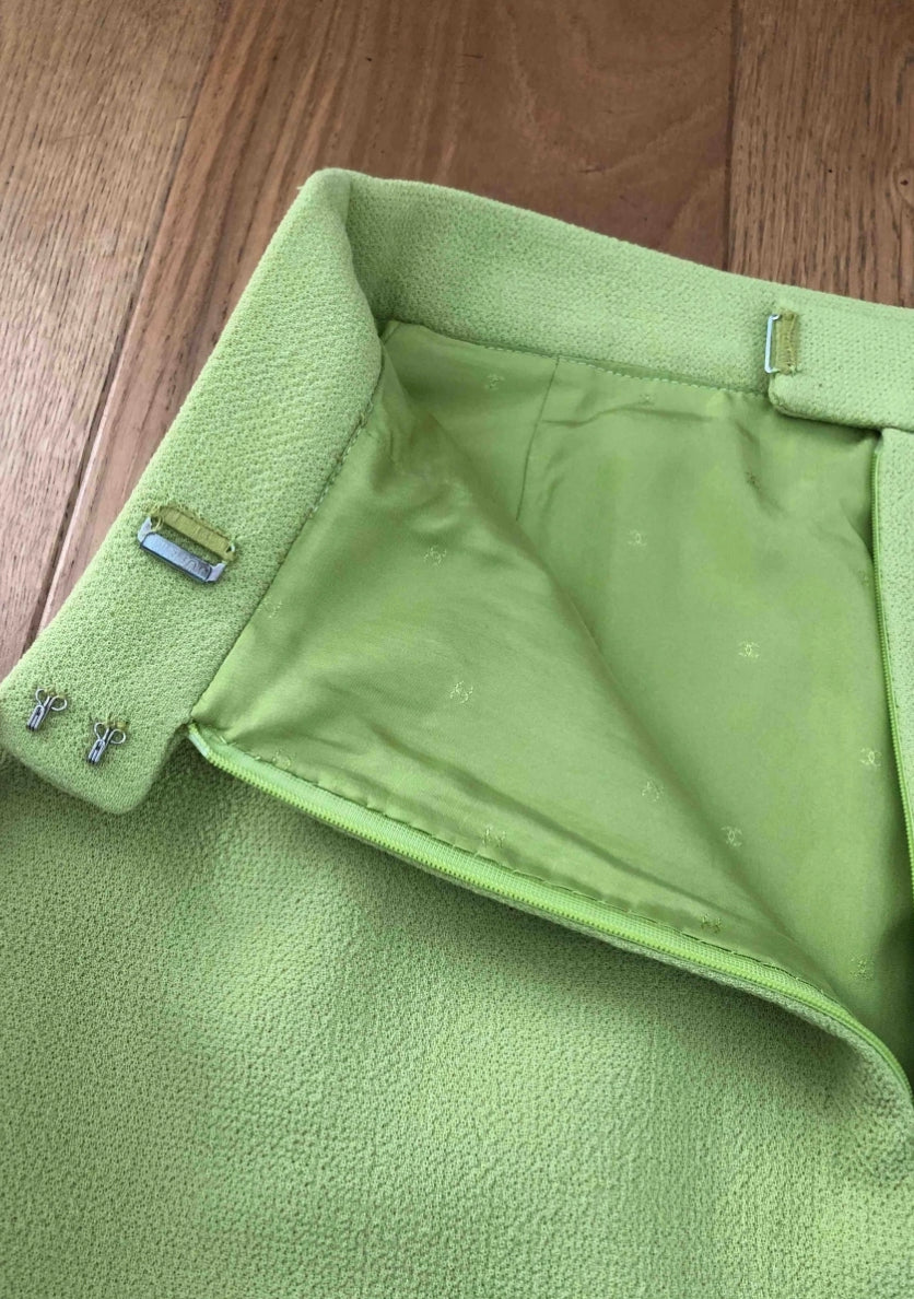 Chanel Tweed Mint Skirt, 1990s