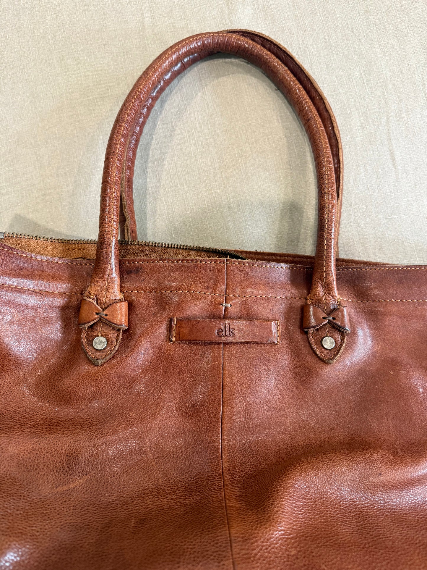 Elk Large Brown Leather Tote
