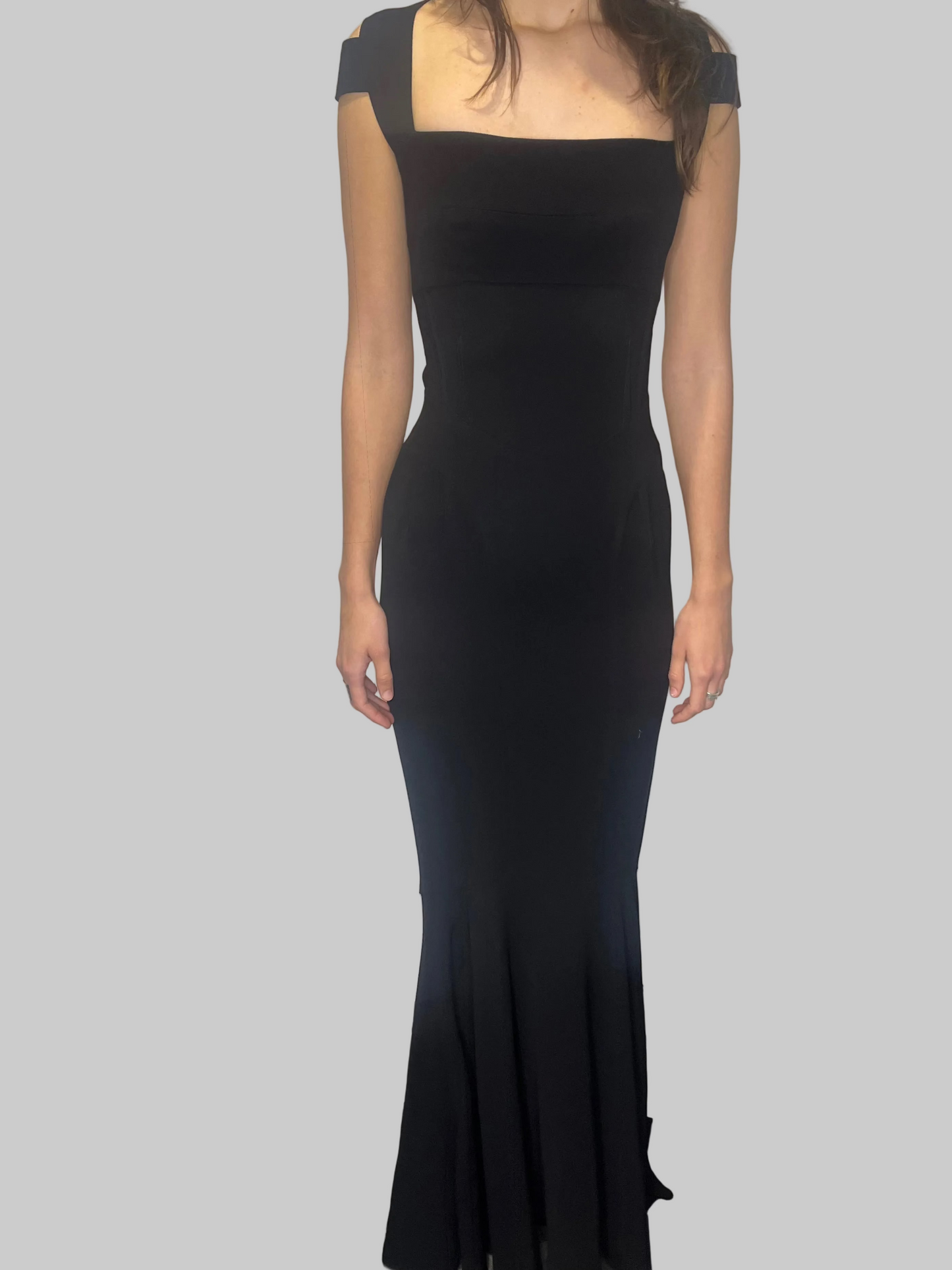 Narciso Rodriguez Stretch-Silk Crepe Open-Back Gown Black, XS
