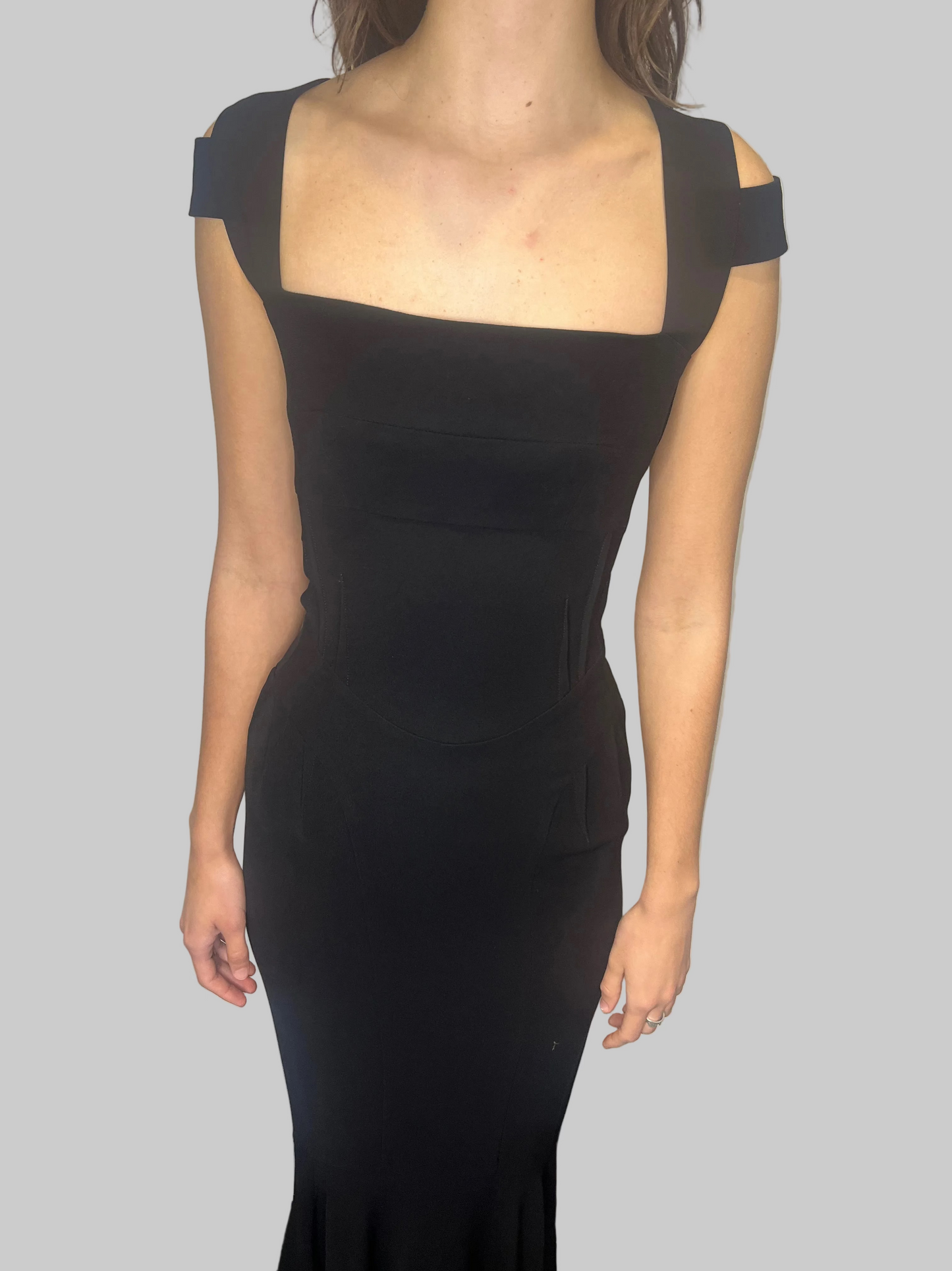 Narciso Rodriguez Stretch-Silk Crepe Open-Back Gown Black, XS