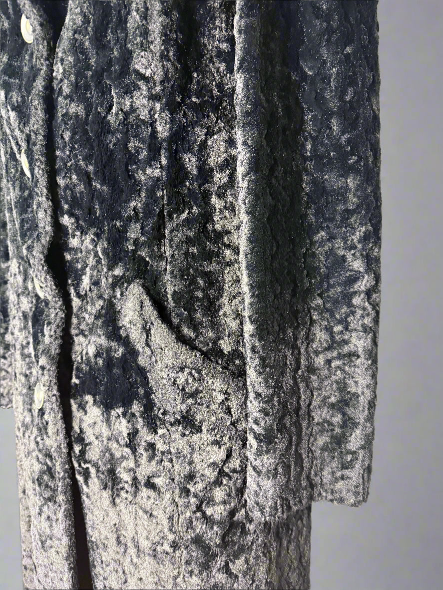 Anna Sui Faux Fur Black Coat, Made in Italy