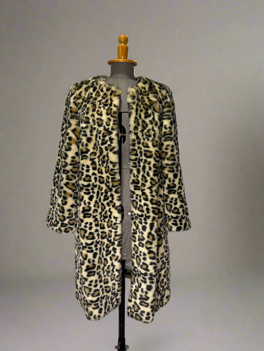 Kate Spade Faux Fur Rosalyn Leopard Coat