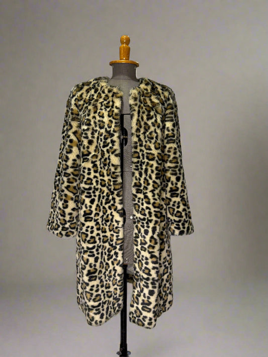 Kate Spade Faux Fur Rosalyn Leopard Coat