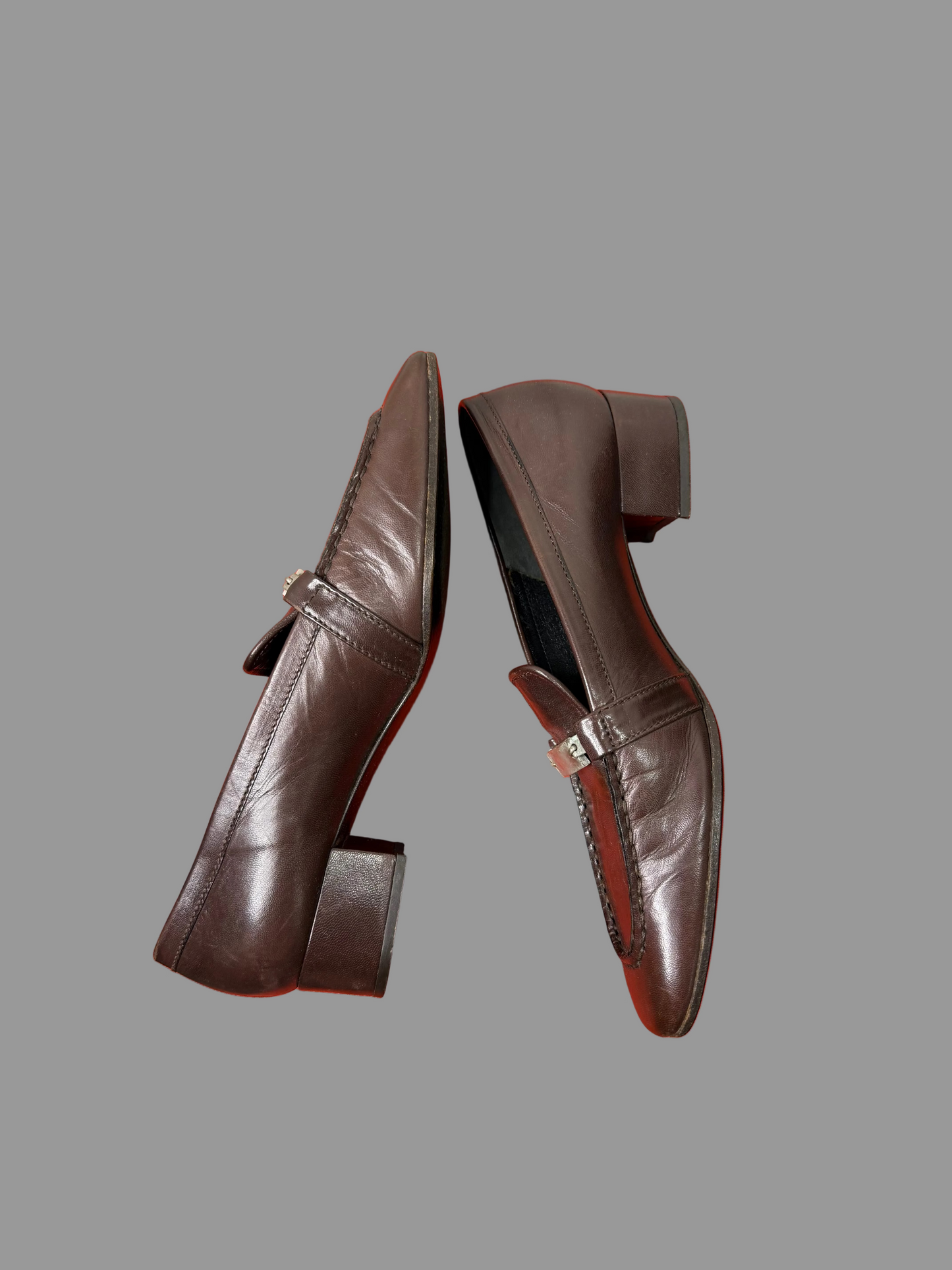 Calvin Klein Collection Burgundy/brown Heeled Loafers, 6.5 US