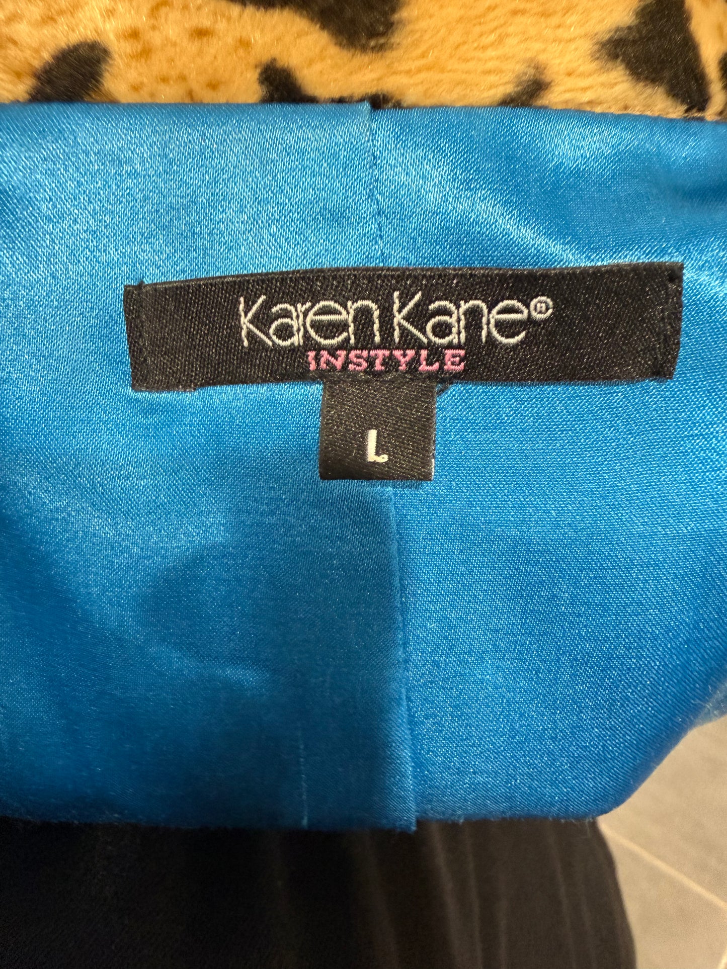 Vintage 1990s Karen Kane Leopard coat, size L