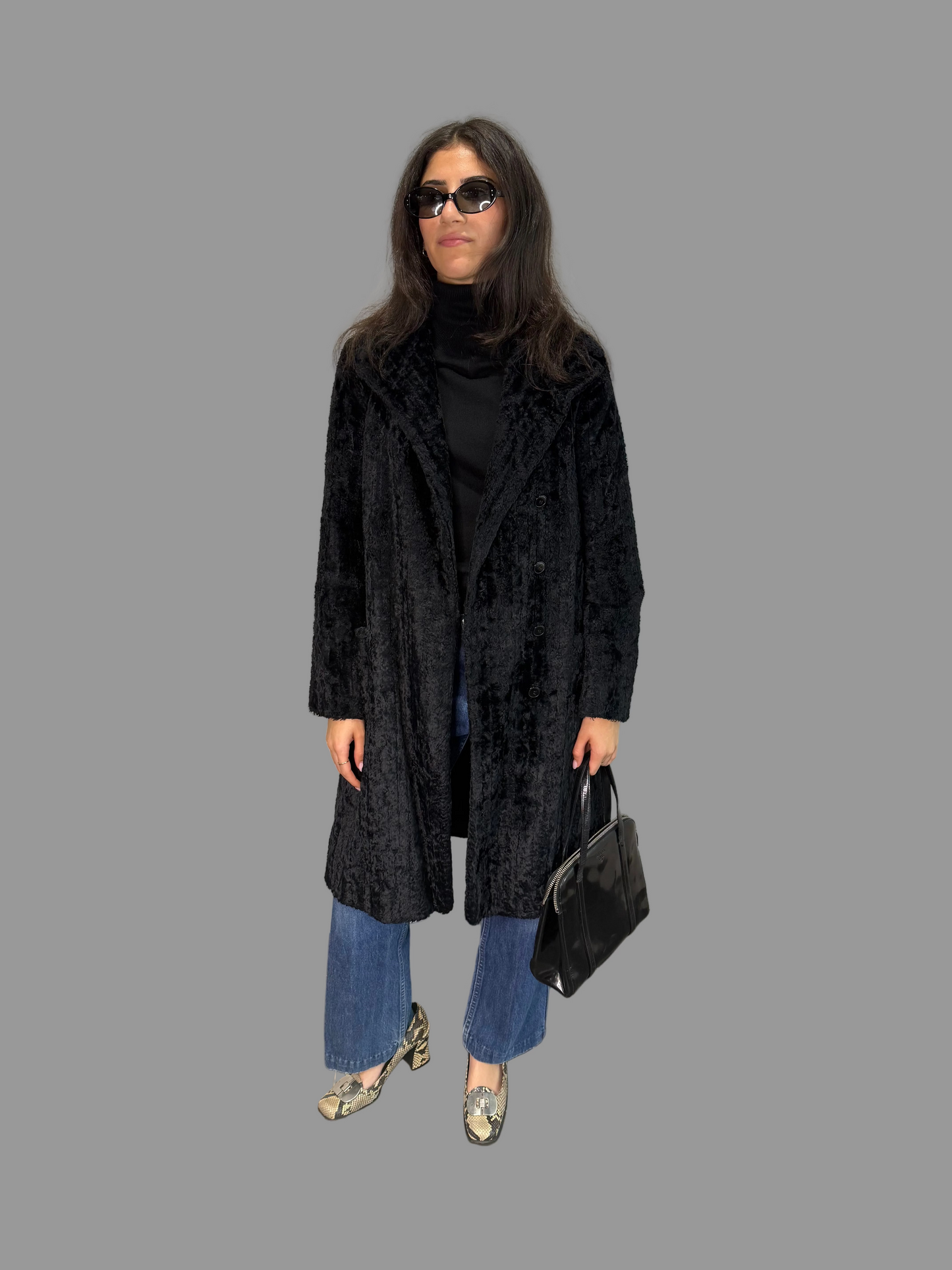 Extremely Rare Miu Miu F/W 1995 Faux Fur Coat as worn by CBK, size 40IT