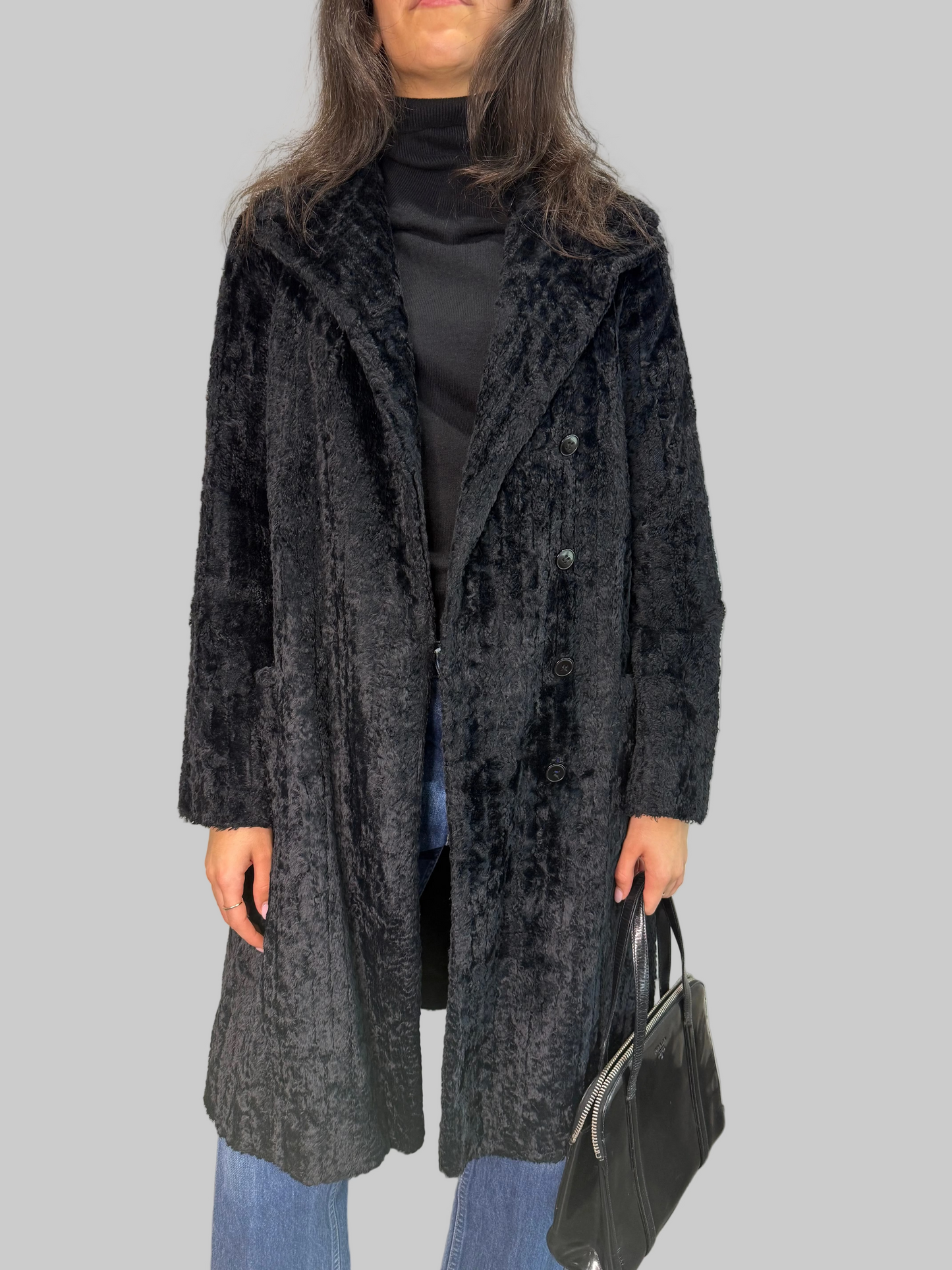 Extremely Rare Miu Miu F/W 1995 Faux Fur Coat as worn by CBK, size 40IT