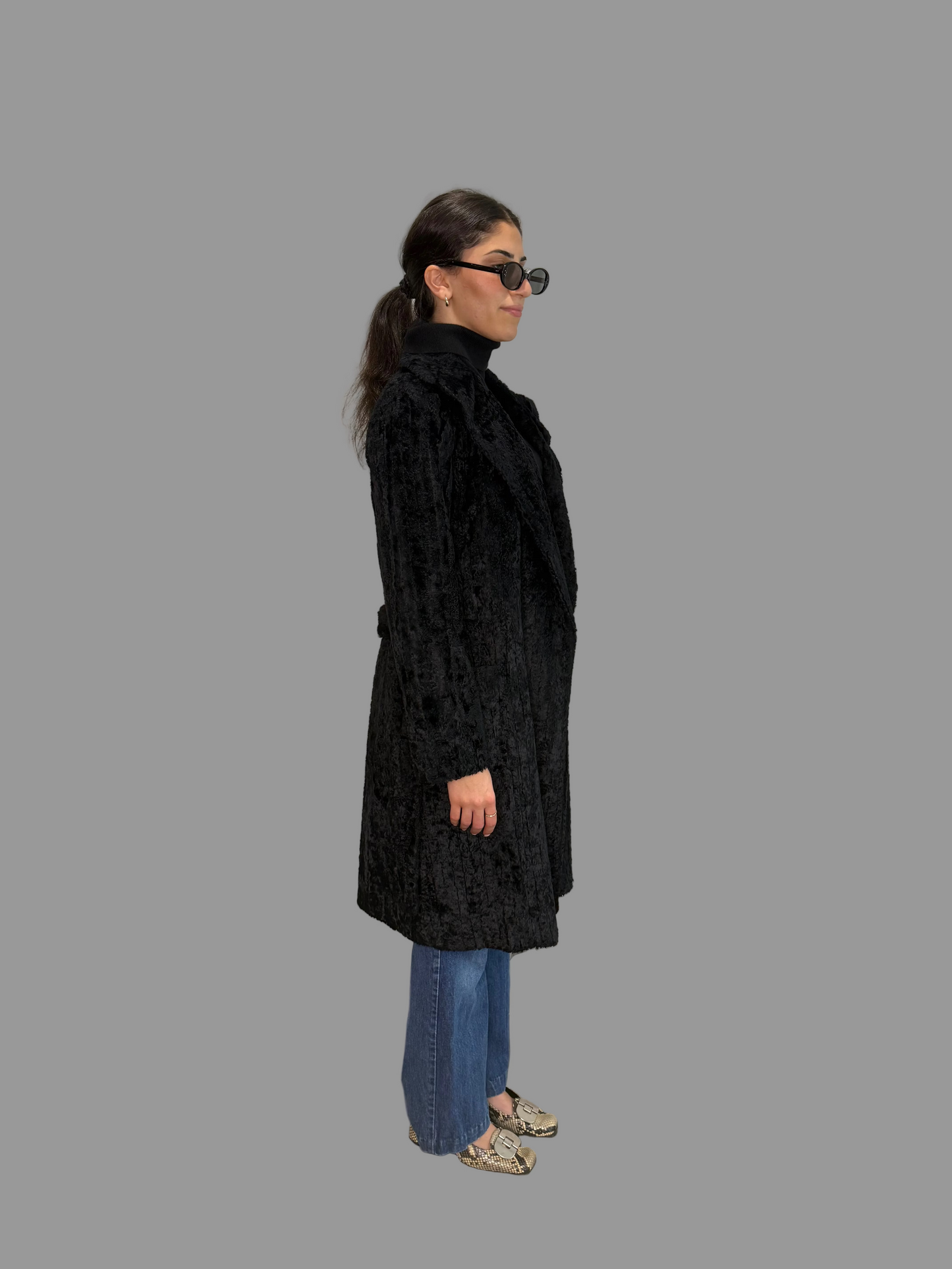 Extremely Rare Miu Miu F/W 1995 Faux Fur Coat as worn by CBK, size 40IT