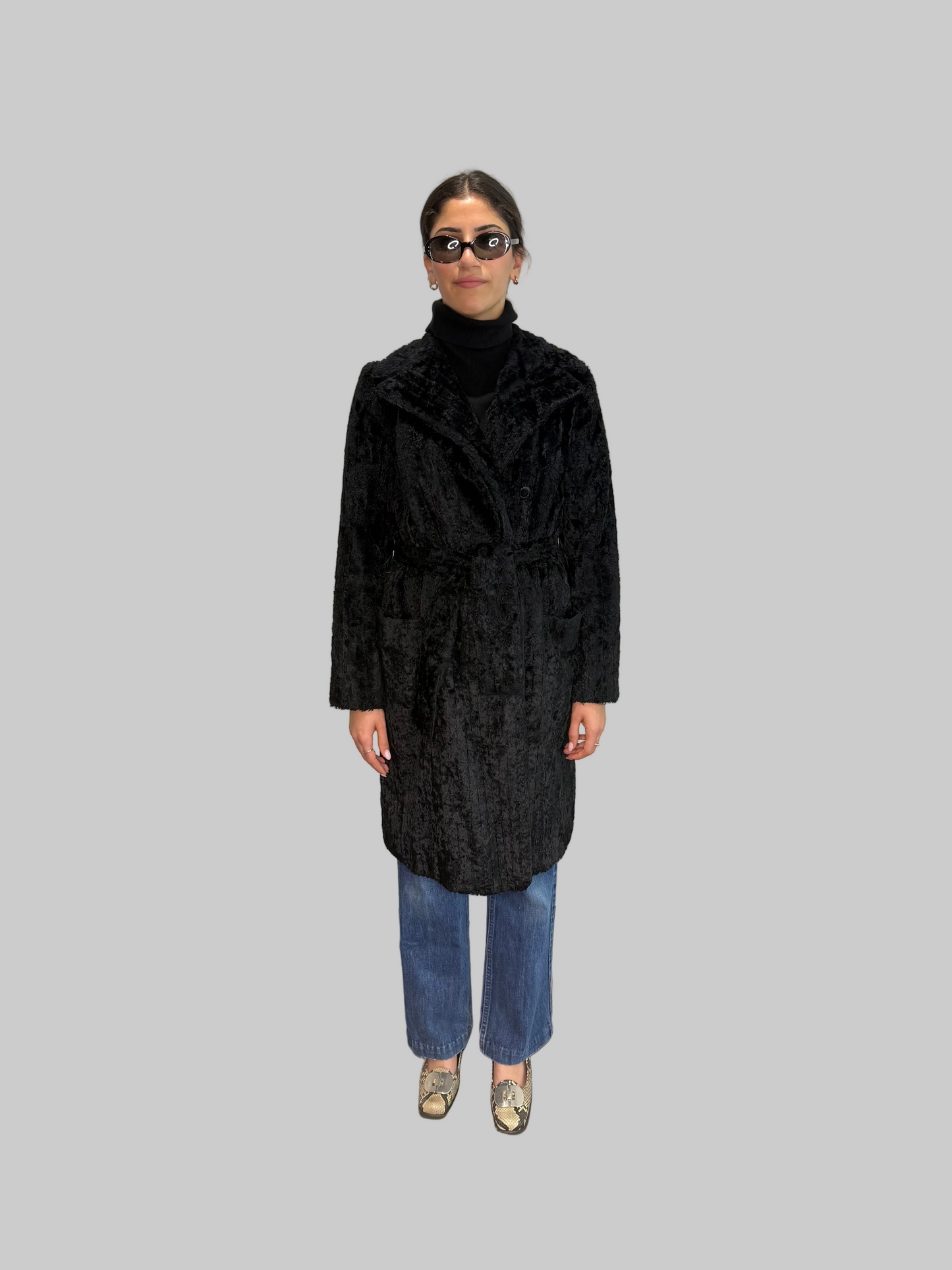 Extremely Rare Miu Miu F/W 1995 Faux Fur Coat as worn by CBK, size 40IT