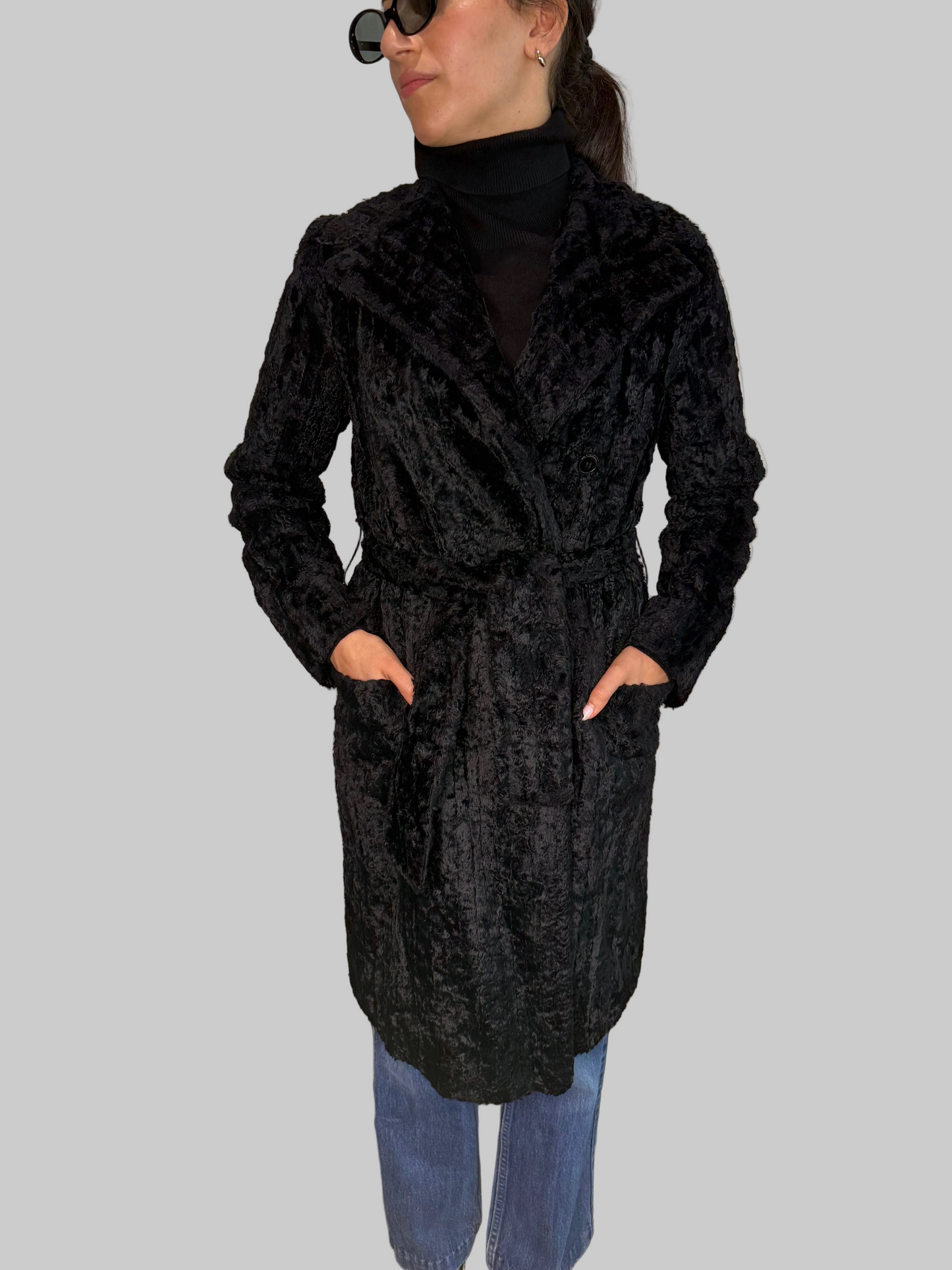 Extremely Rare Miu Miu F/W 1995 Faux Fur Coat as worn by CBK, size 40IT