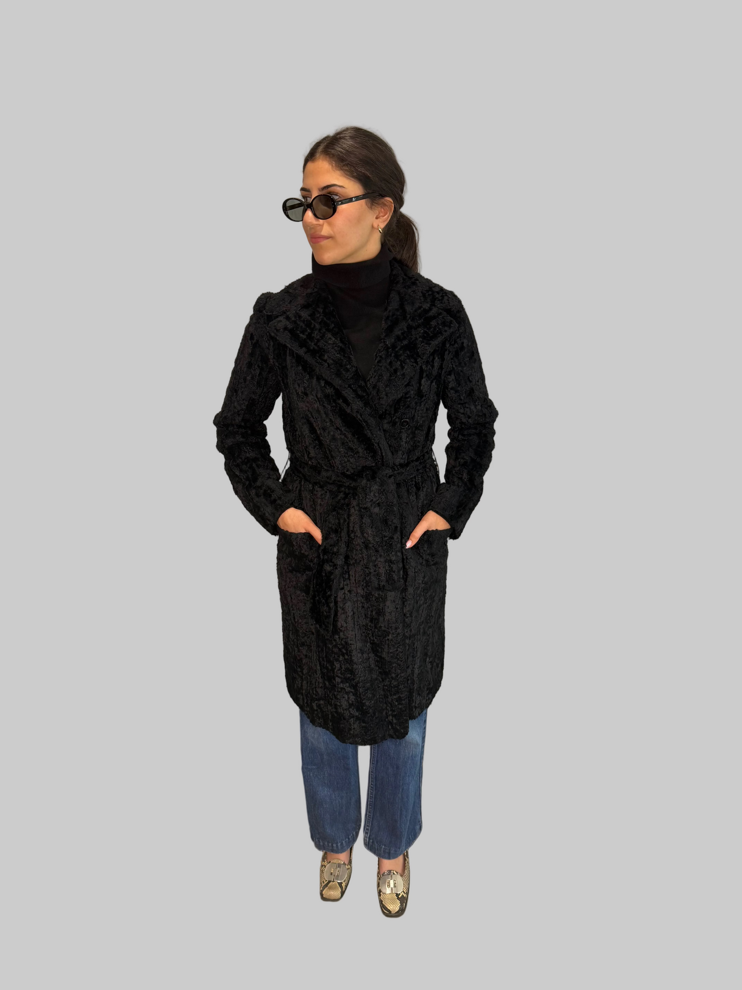 Extremely Rare Miu Miu F/W 1995 Faux Fur Coat as worn by CBK, size 40IT