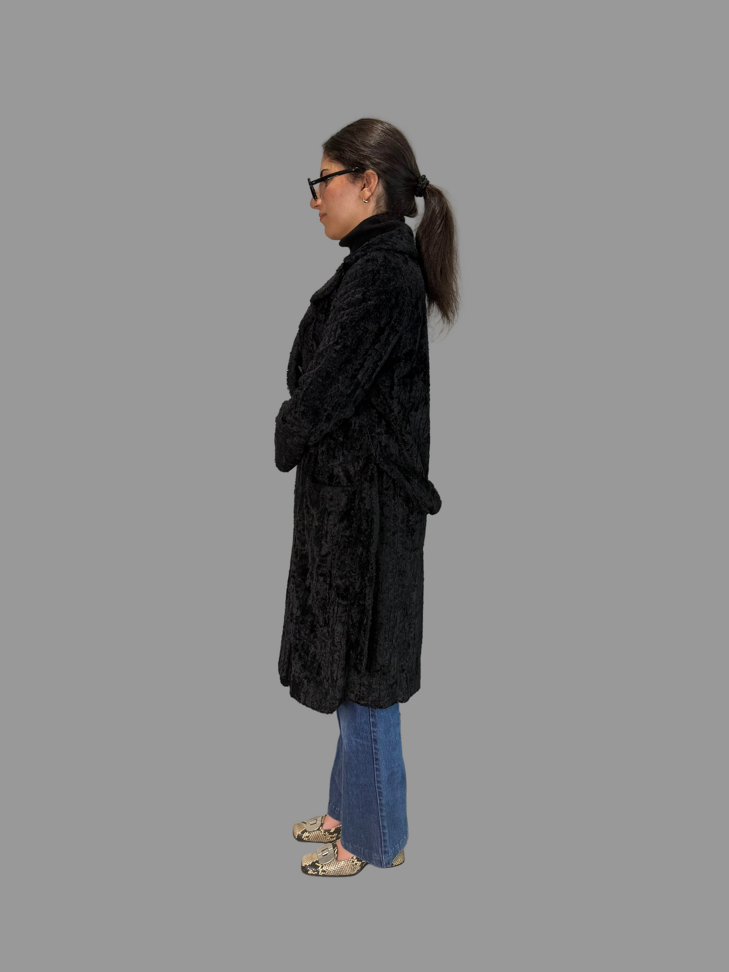 Extremely Rare Miu Miu F/W 1995 Faux Fur Coat as worn by CBK, size 40IT