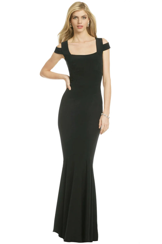Narciso Rodriguez Stretch-Silk Crepe Open-Back Gown Black, XS