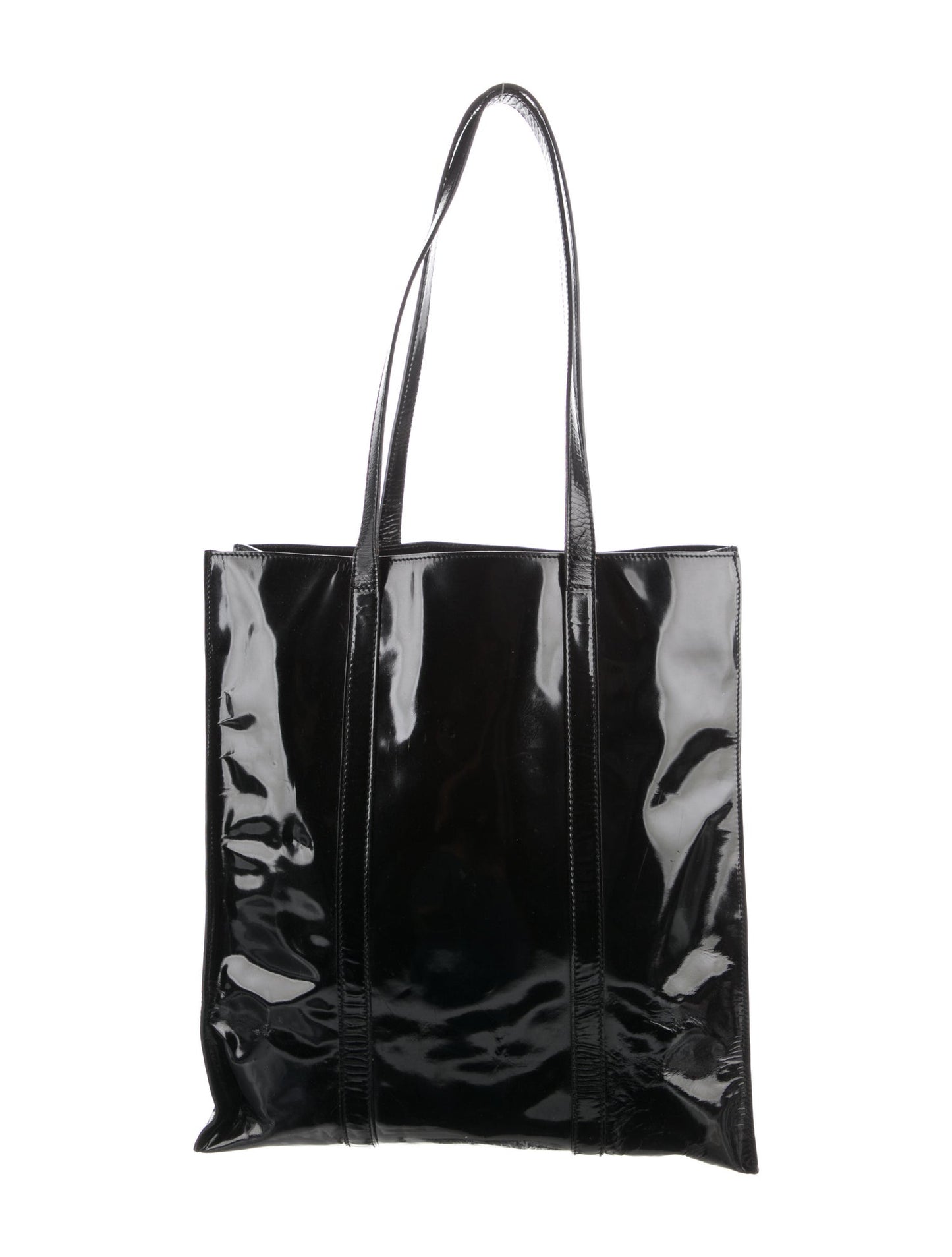 Vintage Prada Nero Spazzolato Leather Tote, SS 1994