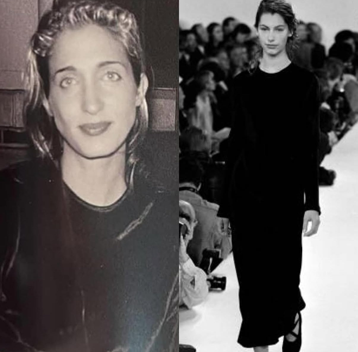 Calvin Klein Collection Late 1994 Rayon/Silk Black Dress