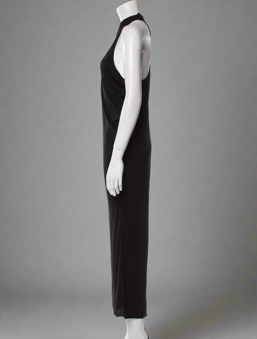 Versace Asymmetrical Black Long Dress