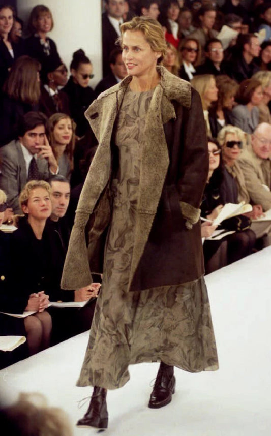 Calvin Klein Collection FW 1993 Silk Floral Dress