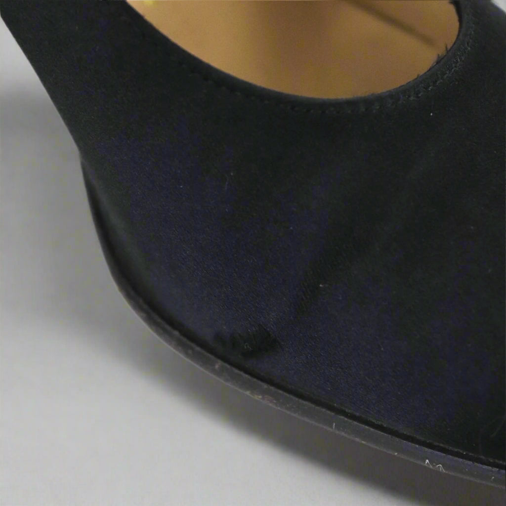 Prada S/S 1994 Black Satin Mary Jane Heels as seen on Carolyn Bessette Kennedy