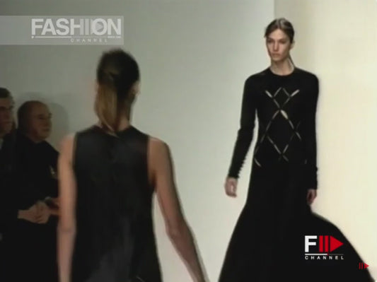 Calvin Klein FW 2002 Silk Black Cutout Finale Gown