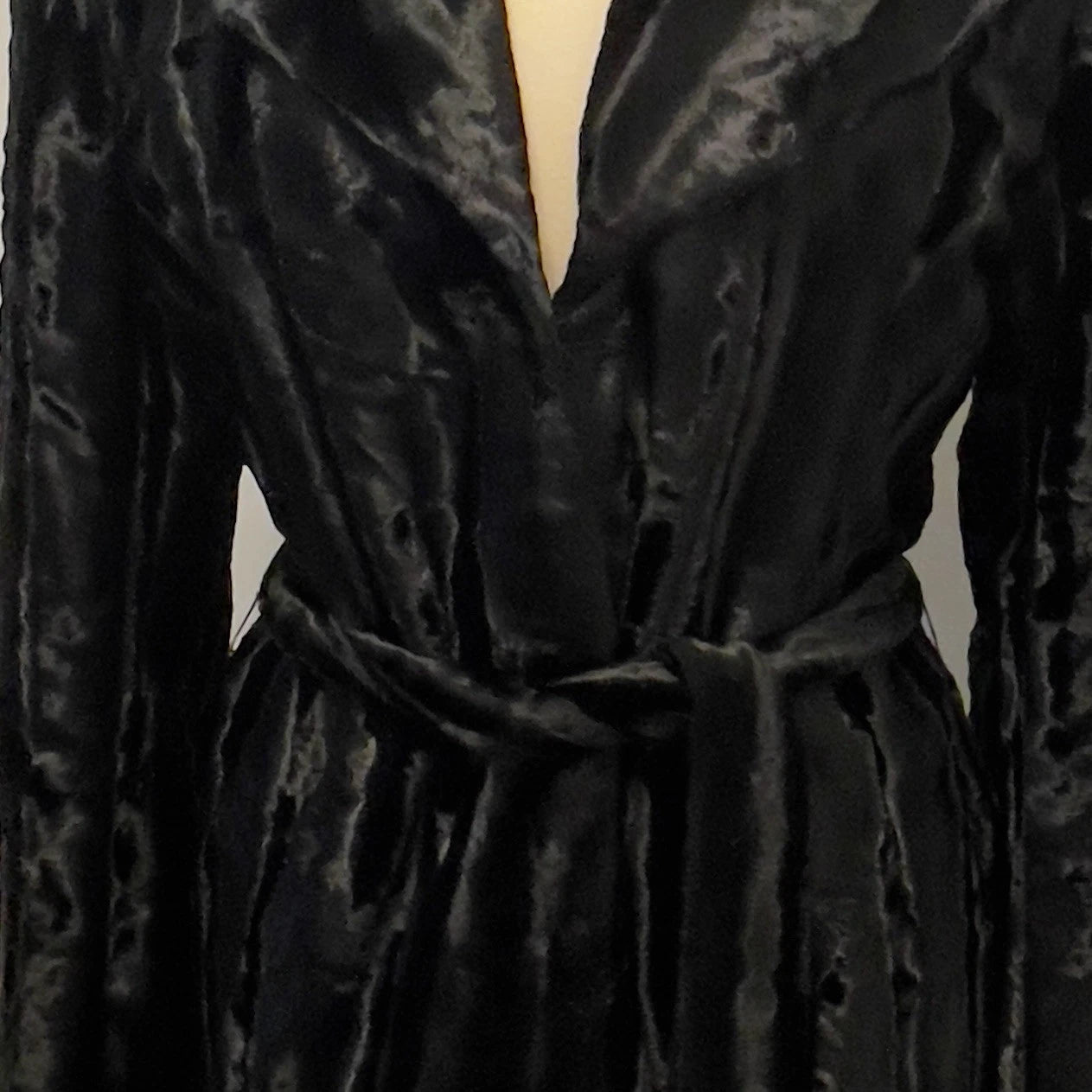 Guess Collection Faux Fur Black Coat, made in USA