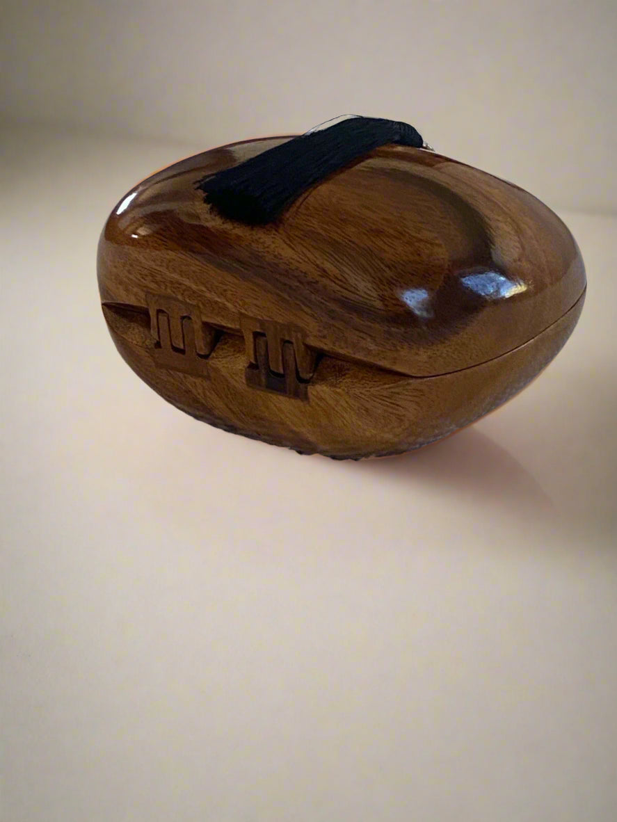 Timmy Woods Wooden Handbag with Black Tassel, 1990s